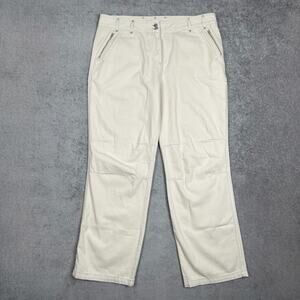 TOPSHOP Slouchy Relaxed Fit Utility Pants Ecru White Womens 14 Skater Jeans